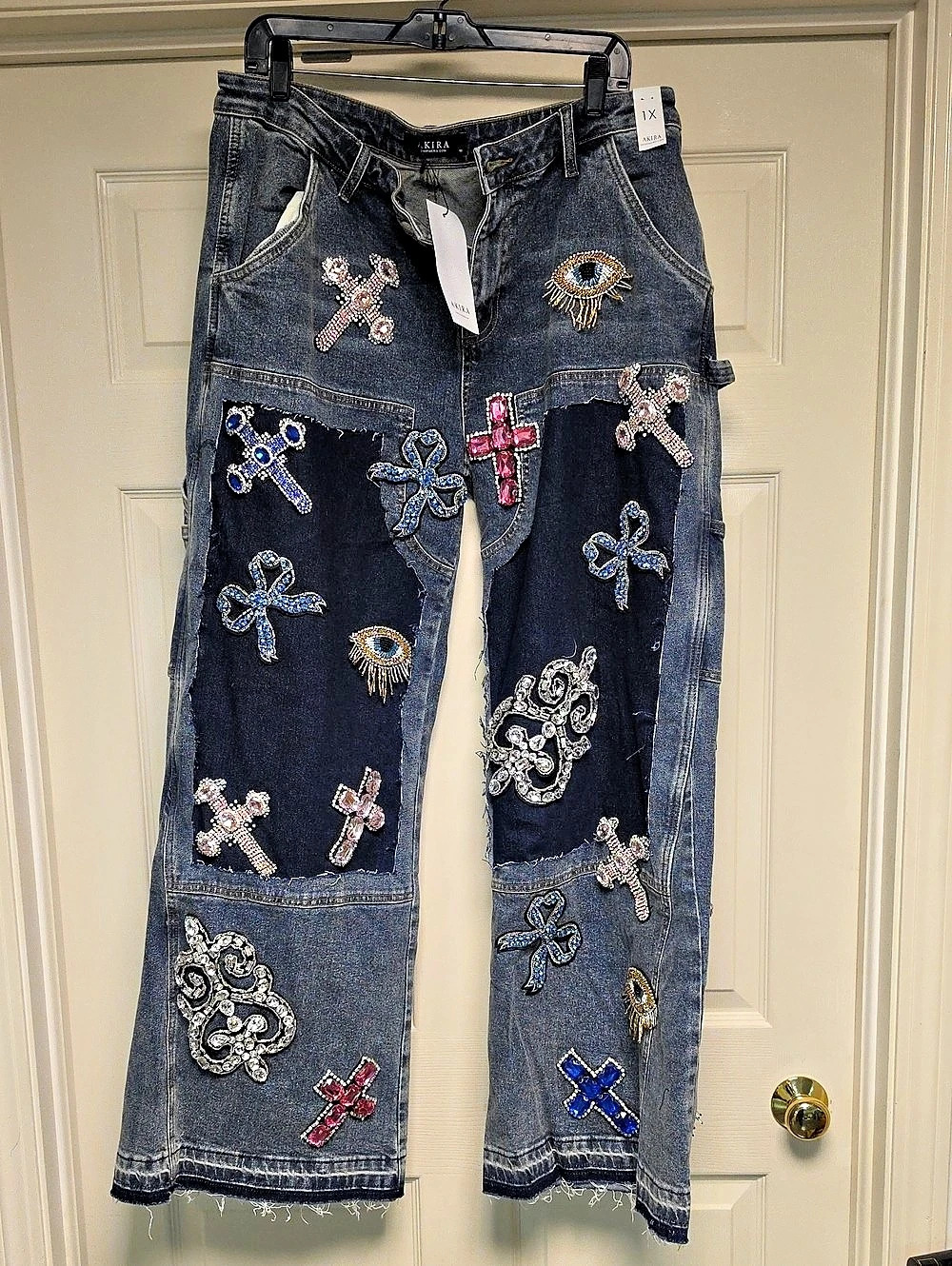 AKIRA Wild And Free Denim Pant Straight Leg Blue 1X